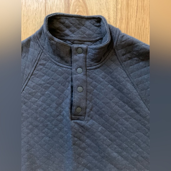 Eddie Bauer Men's Mid-weight Mock Quilted Black Pullover, Size Large - Picture 3 of 6